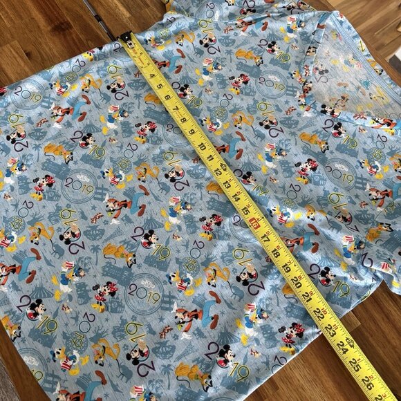 Walt Disney World EPCOT 2019 V-neck Short Sleeve Top Women’s 1X Blue Vacation - Picture 6 of 12